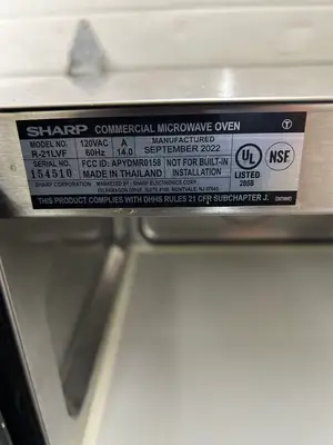 Sharp R-21LVF Microwave Oven 1000 Watts - Stainless Steel