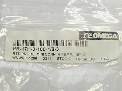 PR-17H-3-100-1/8-3 | Omega  RTD Probe With Miniature Connector H-Temp 3" Length - New – Open box