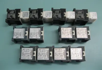 Mixed Lot (12) Schneider Telemecanique Control Relay w (4) Auxiliary Contact D9