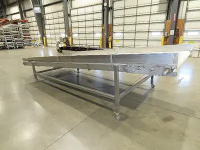 70"x 16' 9" Stainless Portable Incline Conveyor Mattop Belt Food Grade *No Drive