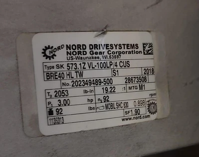 Used NORD SK100LP/4 CUS BRE40 HL TW Gearmotors Kentucky US | Edwards Industrial Repair #1321266