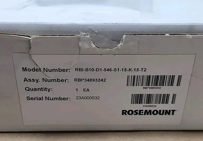 NEW Rosemount RBI-B10-D1-546-S1-15-K-15-T2