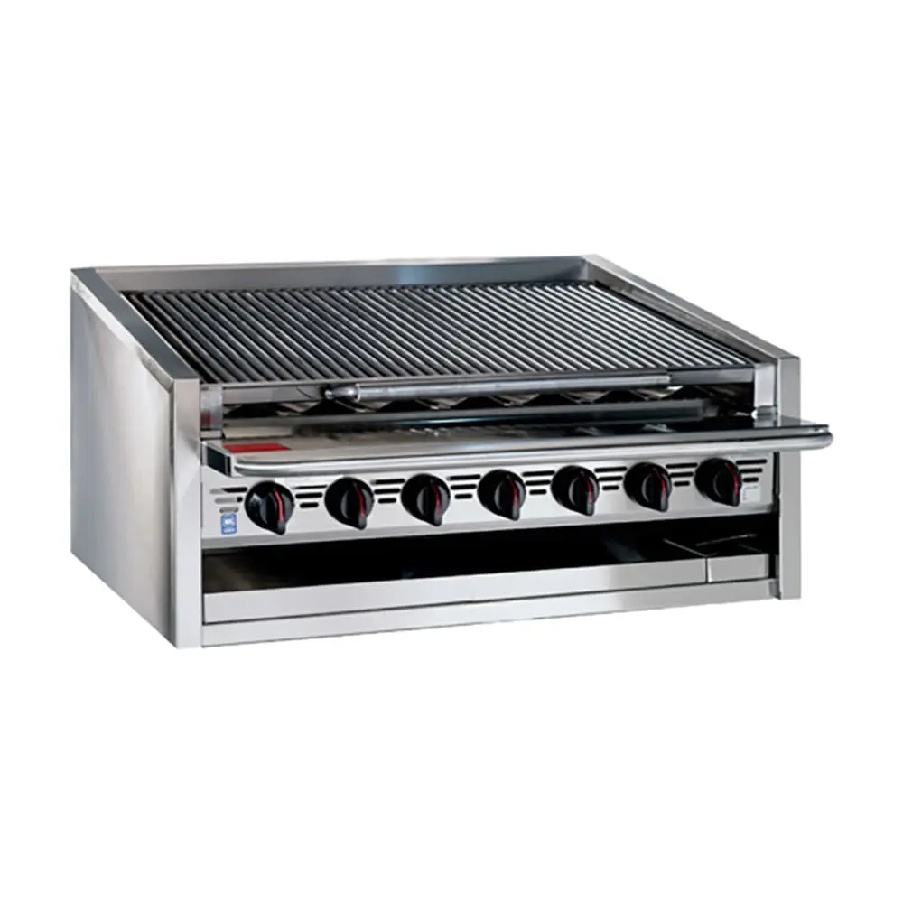 Bakers Pride L-36RS-R 36" Countertop Gas Charbroiler W/ Cast Iron Radiants - (7) Burners, Liquid Propane