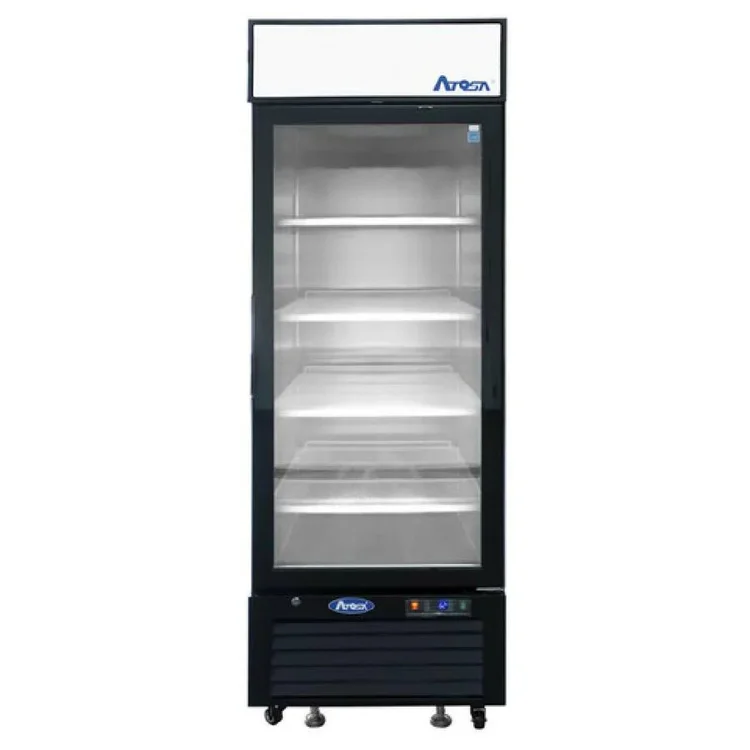 New | in-Stock Atosa New Atosa MCF8720GR Bottom Mount (1) Glass Door Merchandiser Freezer 19.39 Cu Ft - Black Display Freezers Illinois US | Falcon Restaurant Supply #1375467
