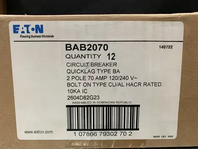 New | in-Stock EATON BAB2070 Switchgears British Columbia CA | Lenmark #244242