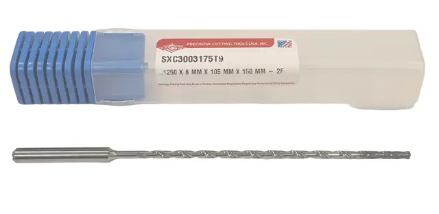 PCT 1/8" Solid Carbide Drill 30xD Double Margin Coolant Thru TiAICN 135 Deg