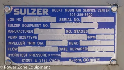USED SULZER BINGHAM 10X12X15 HSB