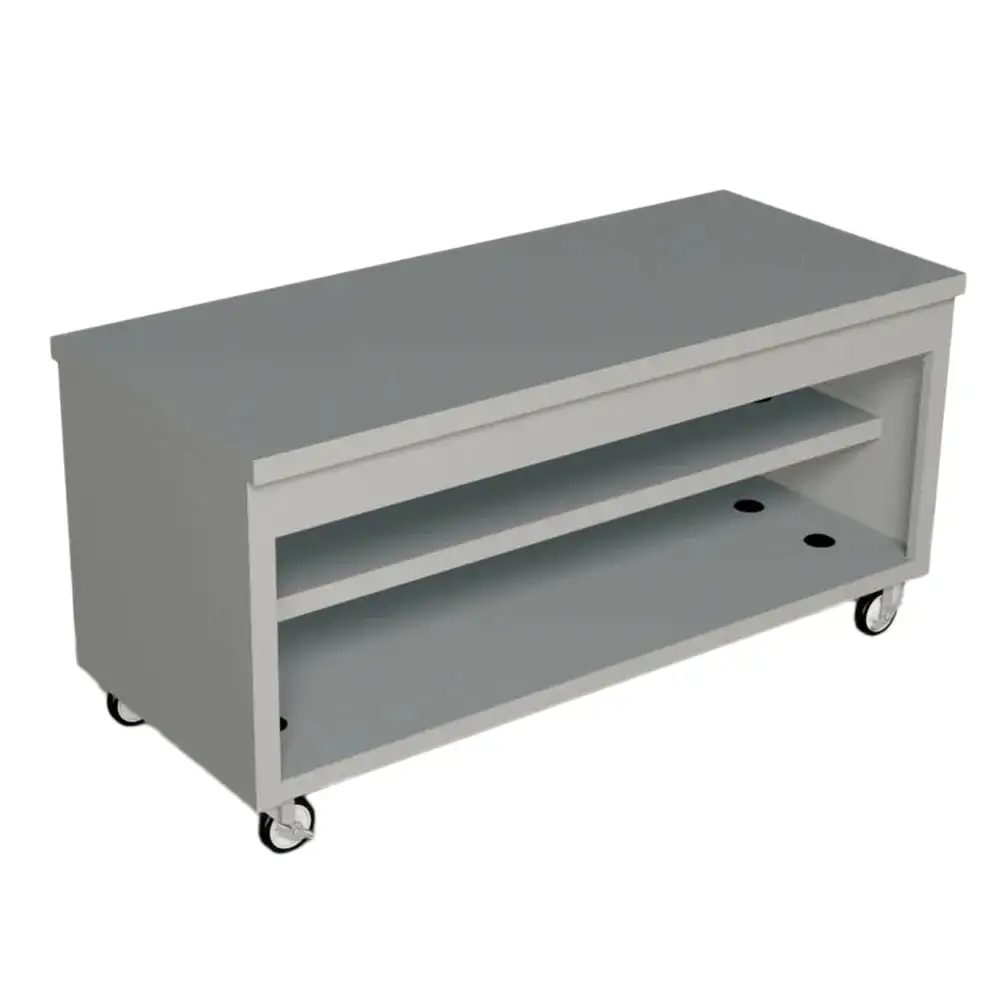 Duke TST-74SS 74" Mobile Serving Counter w/ Shelves & Stainless Top