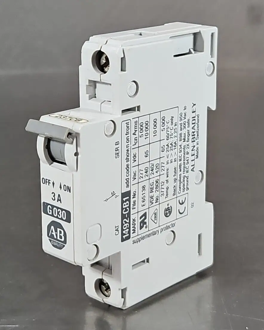 Allen-Bradley 1492-CB1-G030 SerB 1 Pole 3 Amp Circuit Breaker. Loc4B-18