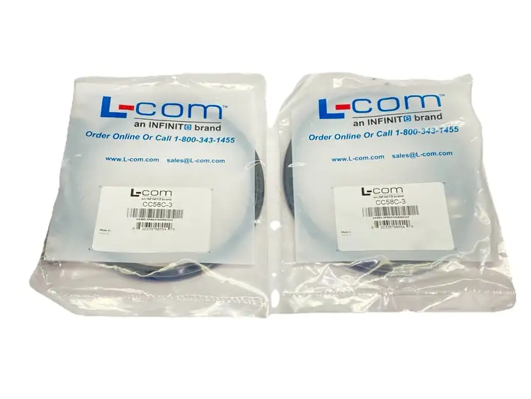 Used L-COM RG58C COAXIAL CABLE BNC MALE / MALE 3.0 FT LOT OF 2 Cable & Wire Michigan US | Maverick Industrial Sales #1092734