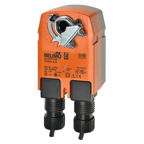 Belimo TFB24-3-S Damper Actuator, 22 in-lb 2.5 Nm, Spring Return Floating Point, [New]