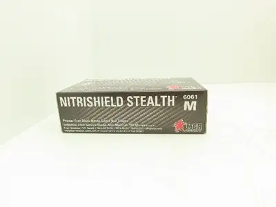 MCR Nitrishield Stealth Medium Black Nitrile Gloves 4 Mil 100ct Lot of 10