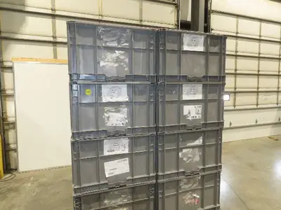 ORBIS Stakpak GRAY Stackable  Plastic Tote Container Bin 24x22x14" Lot of 24