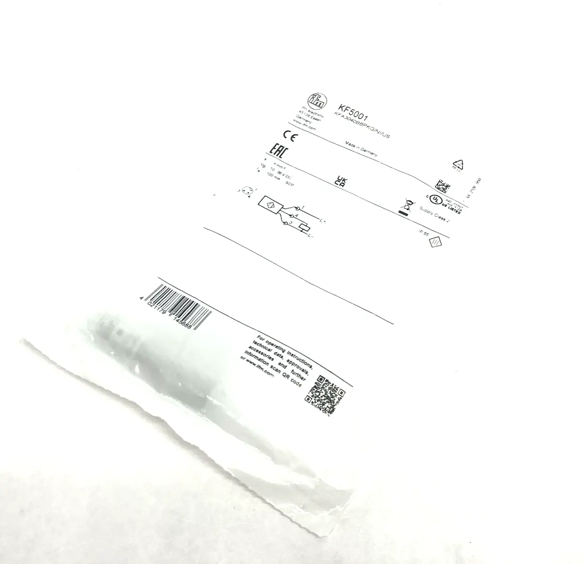New | in-Stock ifm Stainless Steel Capacitive Sensor Normally Open, KFA3040BBPKG/NI/ Proximity Sensors Michigan US | Maverick Industrial Sales #1424135
