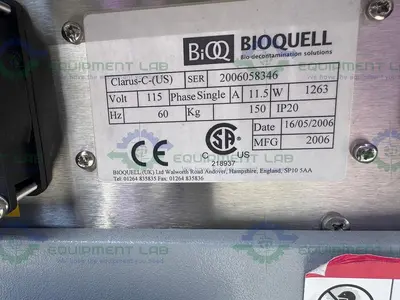 USED BIOQUELL CLARUS-C-US HYDROGEN PEROXIDE VAPOR GENERATOR 115V