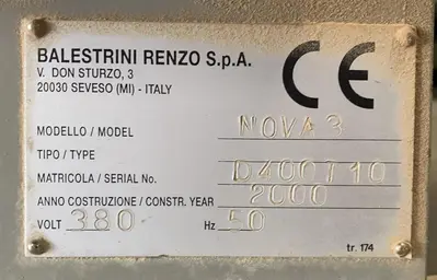 BALESTRINI NOVA-3 DOUBLE-END TENONER (PARTS MACHINE)