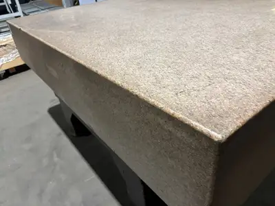 72x48x12 | Pink Granite Stone Inspection QC Table, 72" x 48" x 12" - Used