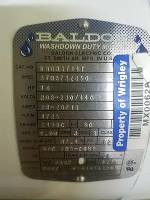Used BALDOR VWDM3714T Motors (misc) | ND Industrial Surplus #1222577