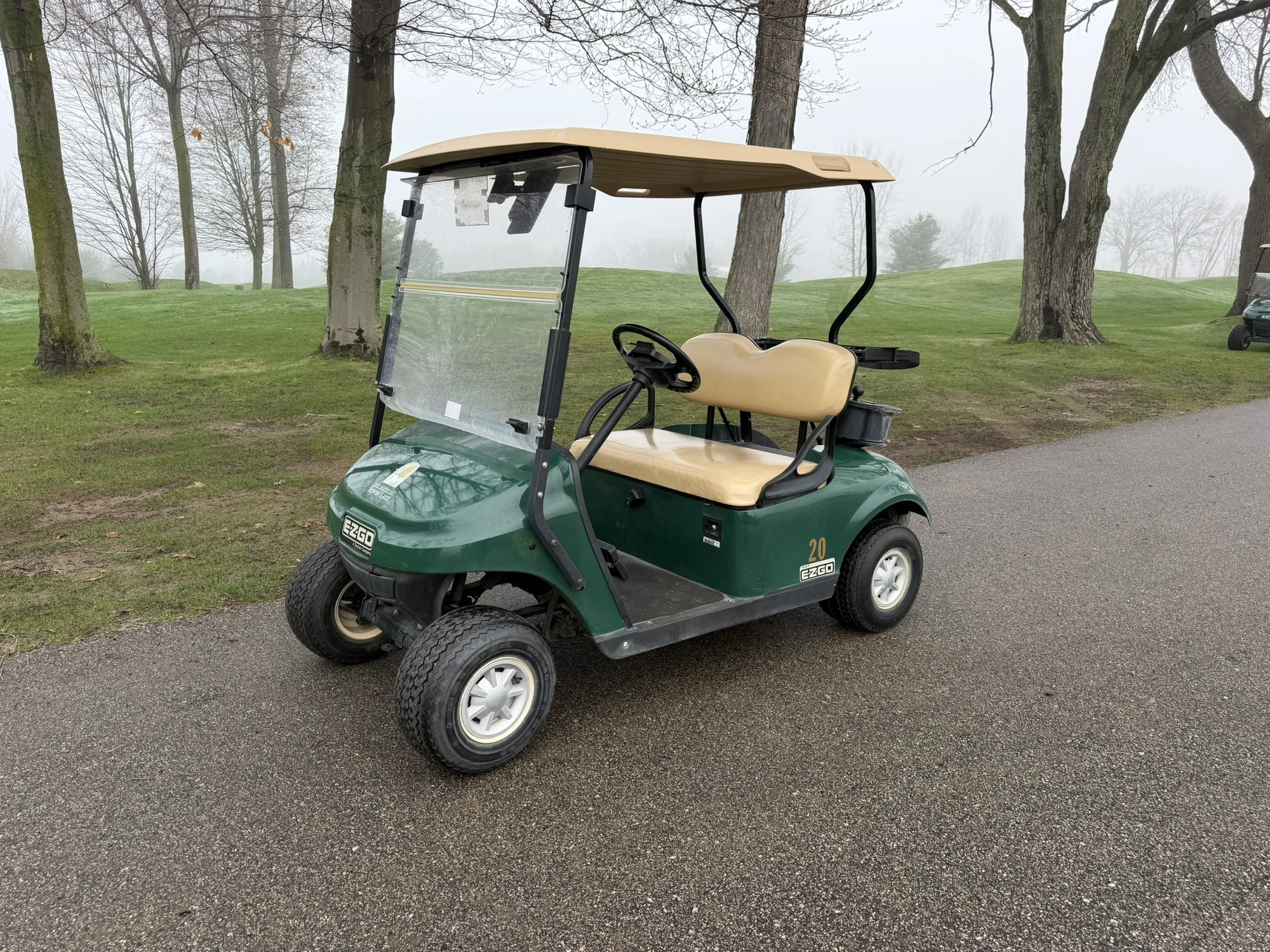 (1) 2015 E-Z-Go golf cart with a Kawasaki gas engine, does not include Club canopy, fold-down windsh...