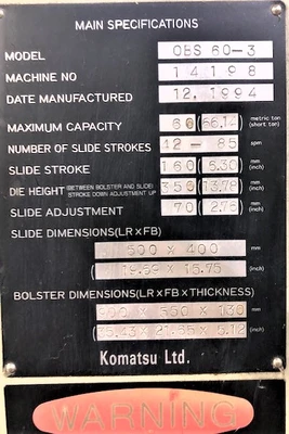 1994 KOMATSU OBS-60-3 PRESS GAP | CNC EXCHANGE (10)