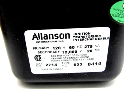 NEW ALLANSON 2714-633 CARLIN IGNITION TRANSFORMER 2714633