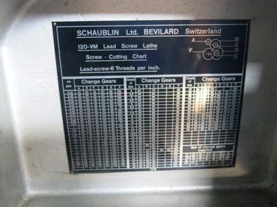 SCHAUBLIN 120-VM PRECISION LATHE