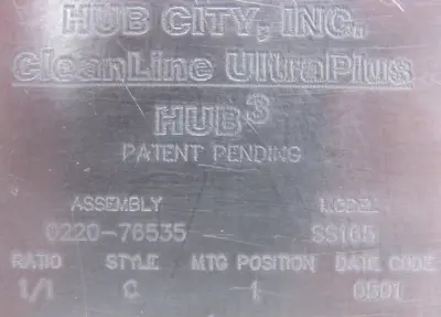 NEW HUB CITY 0220-76535 GEARBOX 1:1 022076535 SS165