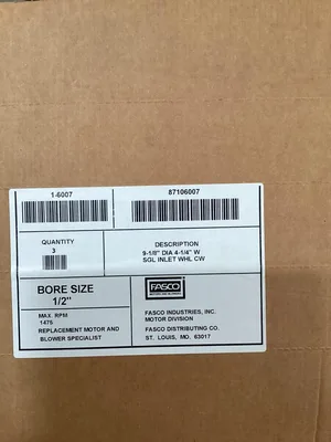 Fasco 1-6007 Blower Fan Wheel – 1/2″ Bore Squirrel Cage Fan (Box Of 3) -NIB