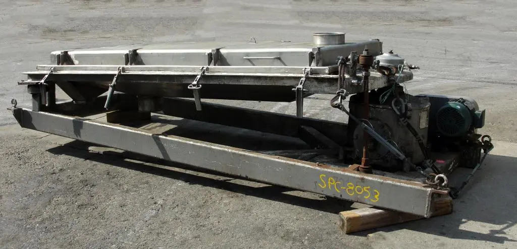 SPC8053  Screener and Sifter 24 sq.ft. Rotex rectangular shaker screener, Stainless Steel Contact Parts
