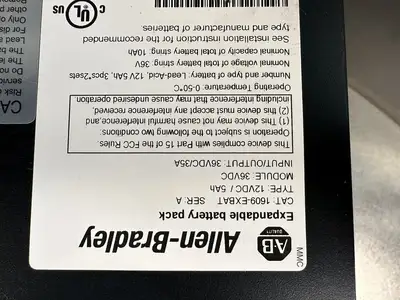 ALLEN-BRADLEY EXPANDABLE BATTERY PACK 1609-EXBAT SER A - Each (BIN-2.4.5)