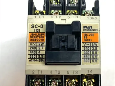 Used Fuji SC-0 3-Pole Contactor 13A 600V 1NO Aux 100-110V 50/60Hz Coil PLC Contactors Michigan US | Maverick Industrial Sales #1401403