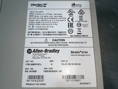 Used 2019 ALLENBRADLEY 1783BMS10CL Network Switches Ohio US | HGR 24 #1542196