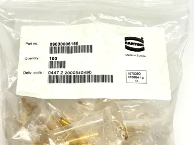 09030006160 | Harting  DIN 41612 Connectors Coaxial Contacts Type M Male LOT OF 2 - New