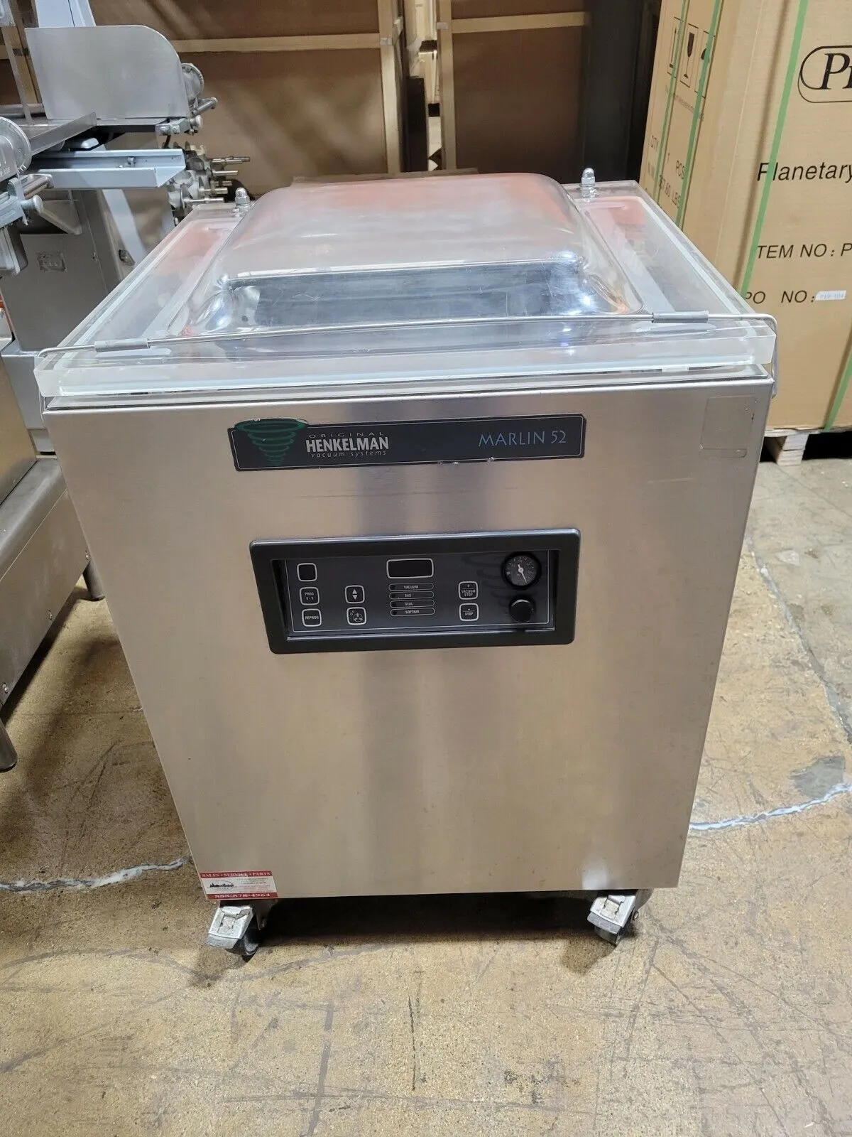 Used Henkelman Marlin 52 Chamber Vacuum Machine, 3 Phase, 208V.