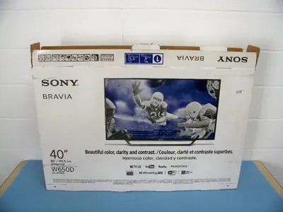Sony 40" Full HD LED Backlit LCD SMART TV / Television KD-40W650D with Remote Control and Stand
