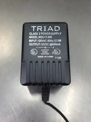 TRIAD WDU12-600 AC/DC Class 2 Power Supply, 12VDC, 12.5W. 5E-27
