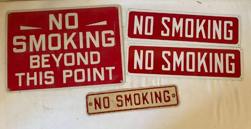 4 Metal NO SMOKING Signs