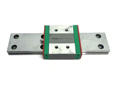 USED HIWIN LINEAR GUIDEWAY BLOCK AND RAIL, 1-BLOCK, 140MM RAIL