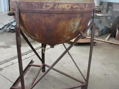 SPC7517  Kettle 150 gallon Lee Metal Products hemispherical bottom kettle, MAWP 75 PSI psi jacket rating, Stainless Steel