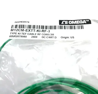 USED OMEGA THERMOCOUPLE EXTENSION CABLE ASSEMBLY M12 RT ANGLE