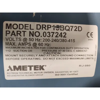 Used AMETEK DRP15BQ72D Blowers West Virginia US | JM Industrial #1455973