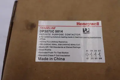 Honeywell DP3075C 5014 Definite Purpose Contactor, 3 Pole, 75Amp #K-2696