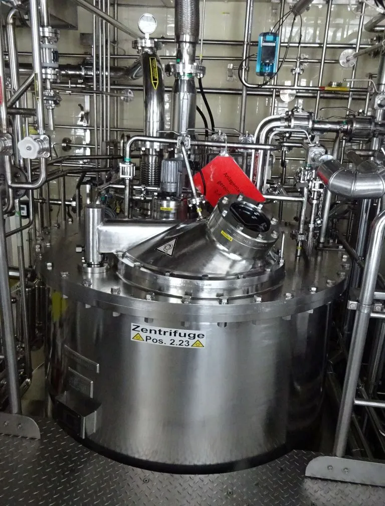 Krauss-Maffei VZO 125/2.5 S perforate basket centrifuge, 316SS.