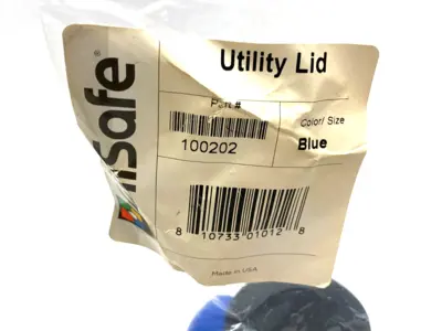 NEW OILSAFE UTILITY LID, BLUE, 48MM OPENING