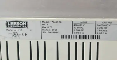 Leeson 174460.00 Speed Master Adjustable Motor Control AC Drive (BIN645)