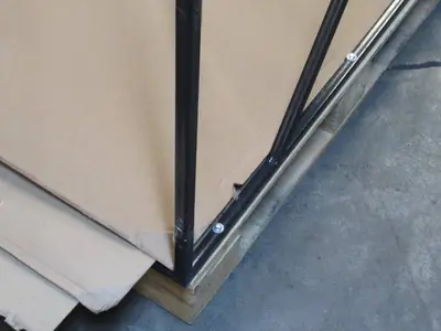 Welded Black Metal Frame Built to Fit Onto Pallets with Angled Roof - Perfect for Projects