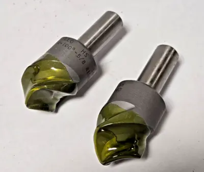 Schrillo 1-1/4" High Speed Steel Countersink 100 Degree 5/8 #1040 USA Lot of 2