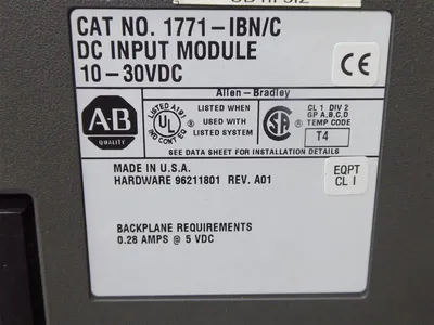 Allen Bradley 1771-IBN/C PLC-5 DC Input Module Rev. A01 Used