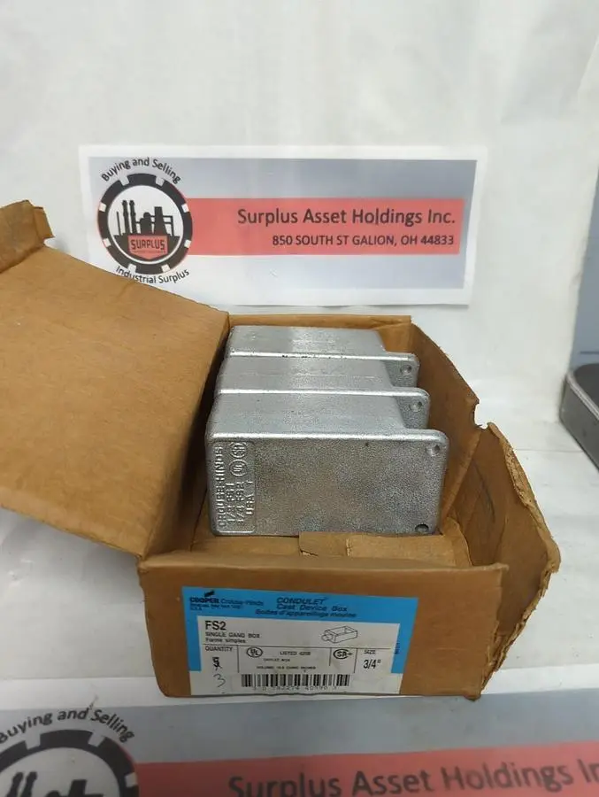 New | in-Stock CROUSE-HINDS FS2 Miscellaneous Equipment (Electrical & Power) Ohio US | Surplus Asset Holdings #1363942