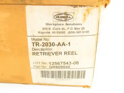 Hubbell TR-2030-AA-1 Retriever Reel Cable Tool Balancer 3lb 30'